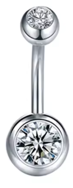Piercing ombligo circón clear